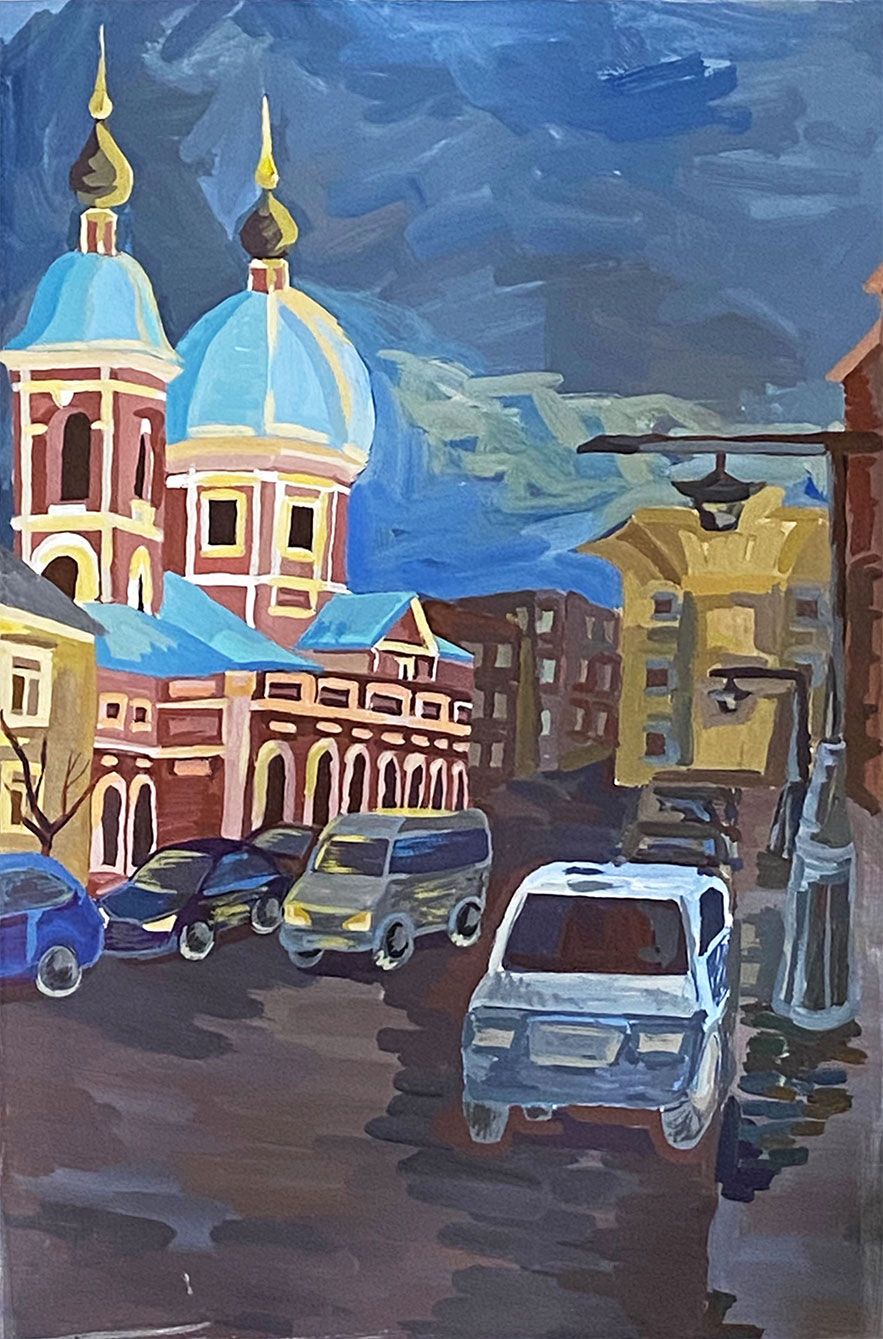 Церковь Святого Великомученика и Целителя Пантелеймона (картина). Автор: Анастасия Хитрова